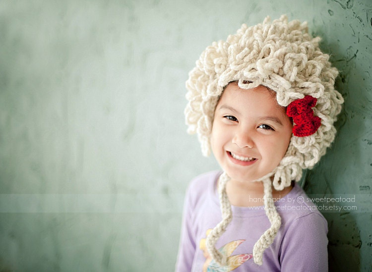 Curly Wig Curly Hat Curly Hair Etsy