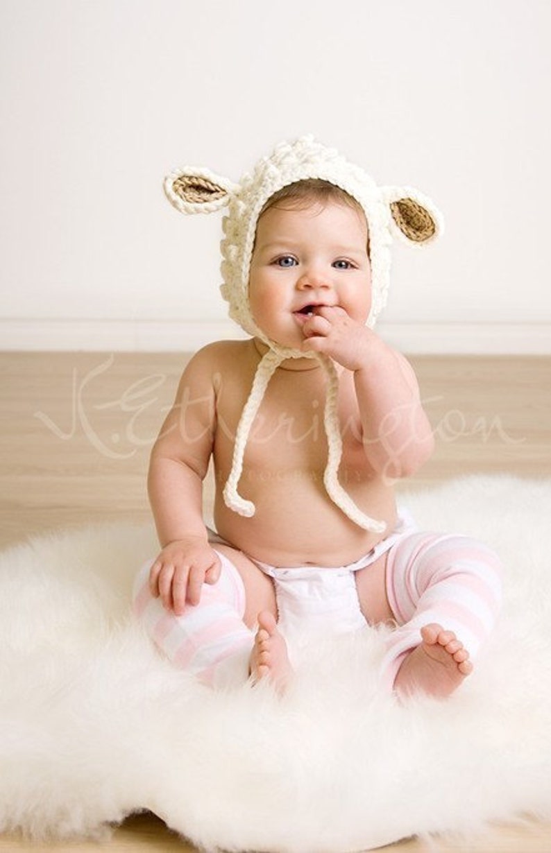 Lamb Hat, Animal Hat for Kids, Babies Winter Hat image 1