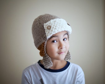 Pilot Hat, Pilot Helmet, Earflap Hat, Winter Hat