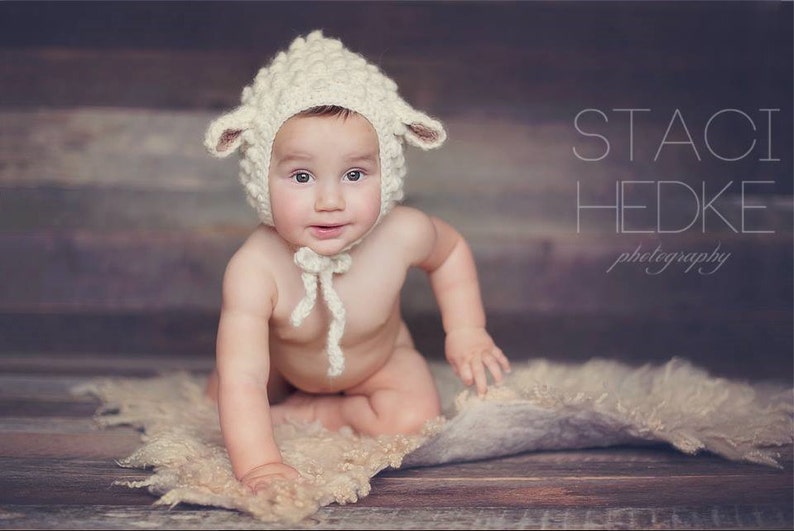 Lamb Hat, Animal Hat for Kids, Babies Winter Hat image 2