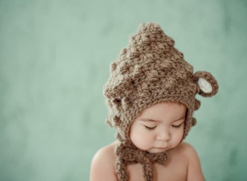 Bear Hat, Hat with Ears, Photo Prop Hat, Winter Hat image 3