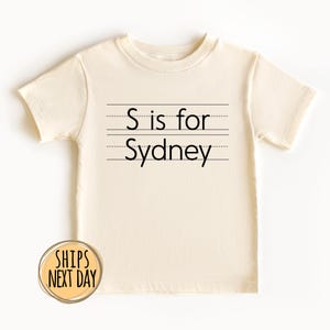Personalized Kids Back To School Shirt, Letter is For Name Toddler Shirt and Sweatshirt, Natural Toddler Tee,First Day Of School Youth Shirt