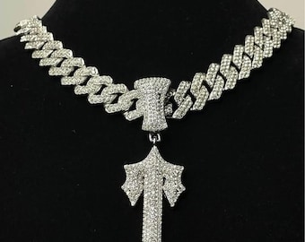 Traje De Pulsera De Collar Cubano De 12 Mm De Ancho Hip Hop | Meses Sin Interés - Foto 12