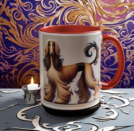 Elegant Afghan Hound Coffee Mug % Perfect Gift for Dog Lovers & Pet Enthusiasts