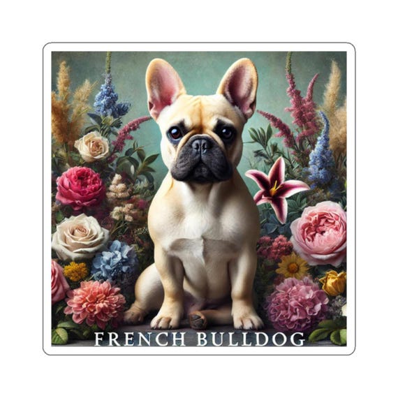French Bulldog Vinyl Sticker - Cute Pet Gift, Car Bumper Decal, Animal Lover & Bulldog Owner Present, Laptop Decor