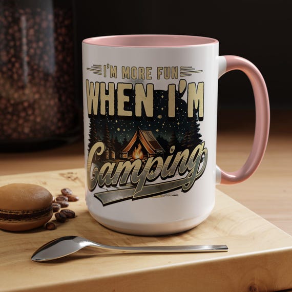 Coffee Mug - Adventure Camp Mug, Hiking Enamelware, Fun Outdoors Cup for Nature Lovers, Wilderness Explorer Gift
