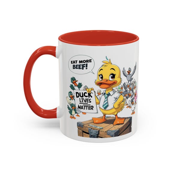 Large Coffee Mug - Duck Lives Matter Funny Protest Duck Coffee Mug 15oz