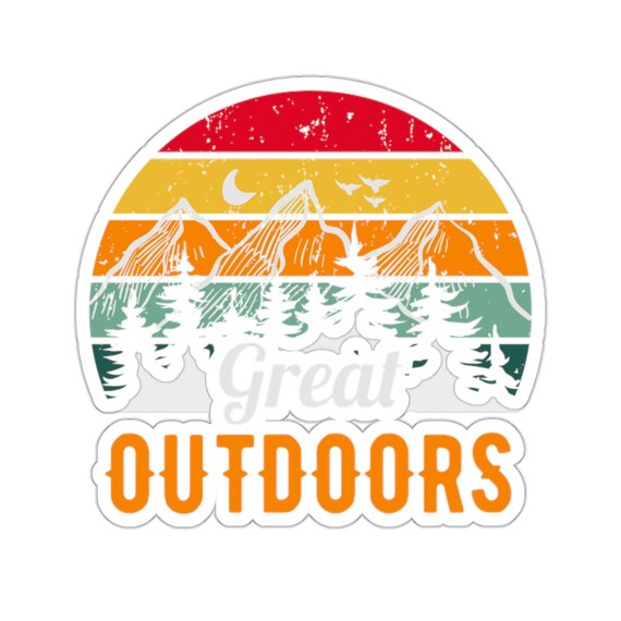 Great Outdoors Vinyl Sticker - Adventure-Inspired Design for Nature and Camping Enthusiasts