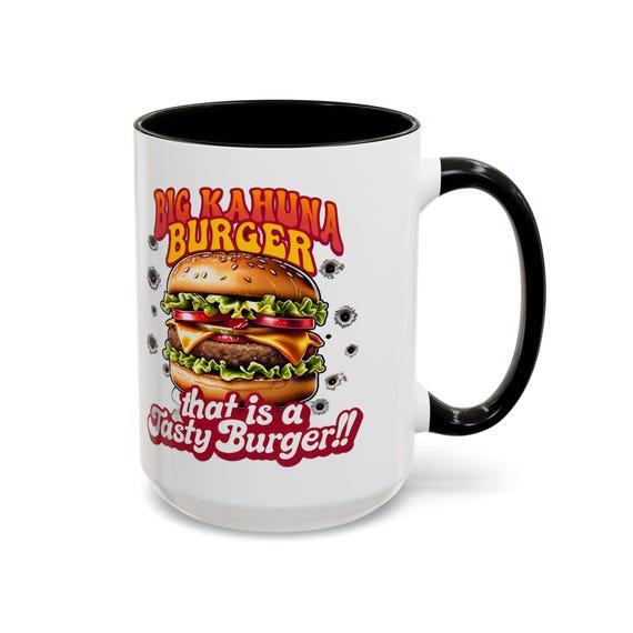 Large Coffee Mug Big Kahuna Burger That Is a Tasty Burger, Iconic Pulp Fiction Coffee Mug