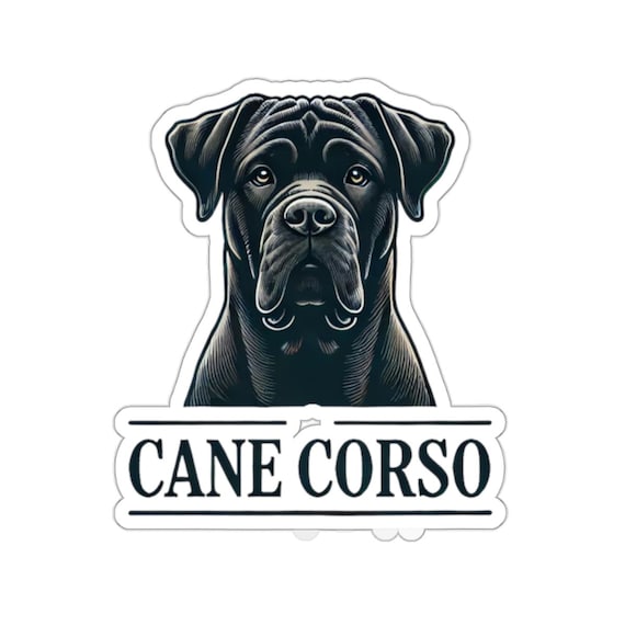 Cane Corso Vinyl Sticker - Dog Lover Decal for Laptop, Car Window, Cute Puppy Bumper & Water Bottle Label