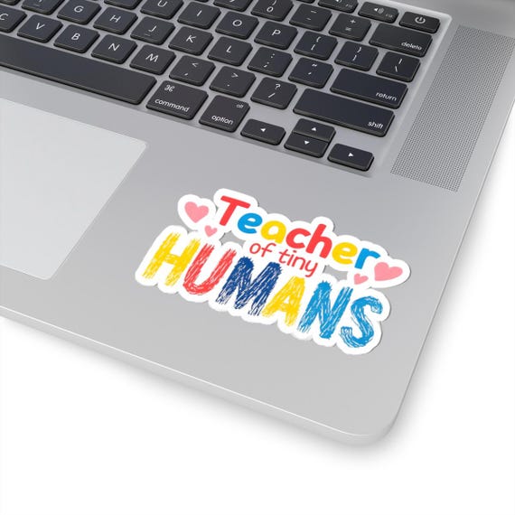Teacher of Tiny Humans Colorful Crayon Design Sticker for Educators, Perfect for Laptops, Notebooks, Classroom Supplies, and Gifts