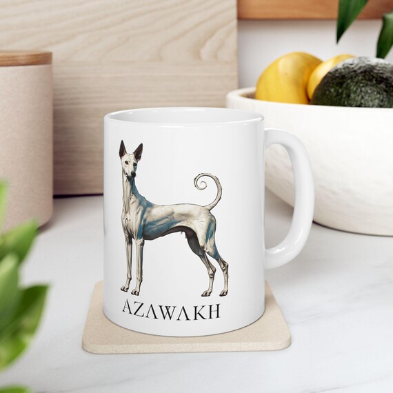 Large Coffee Mug  Azawakh Dog Lover Gift, Elegant African Sighthound Illustration, Unique Pet Owner Cup
