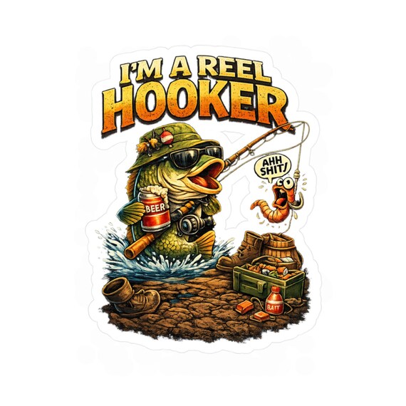 Reel Hooker Fishing Kiss-Cut Vinyl Decals | Fishing Lure Sticker
