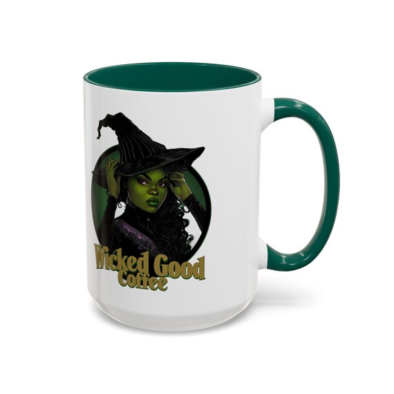 Large Coffee Mug Wicked Good Coffee Stylish Witch Design Perfect for Halloween or Everyday Magic 15oz