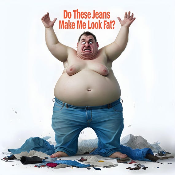 Funny Fat Sticker - Humorous Kiss-Cut Decal for Jeans, Sarcastic Laptop & Water Bottle Sticker, Comedy Car Decor