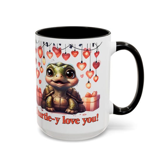 Large Coffee Mug I Turtle-y Love You Adorable Turtle Valentines Day Gift for Animal Lovers
