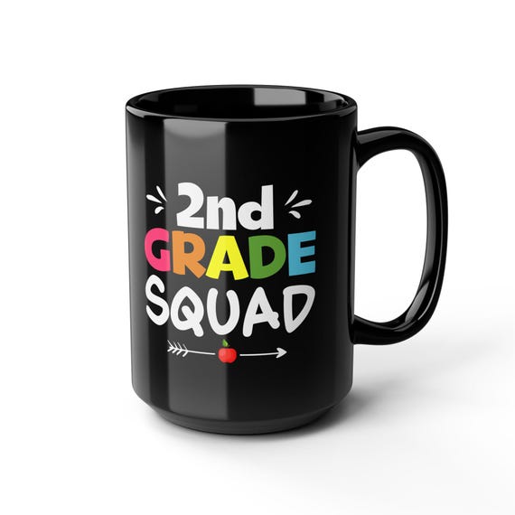 Large Coffee Mug 2nd Grade Squad Teacher cup - Fun and Whimsical 15oz Coffee Mug for Second Grade Educators