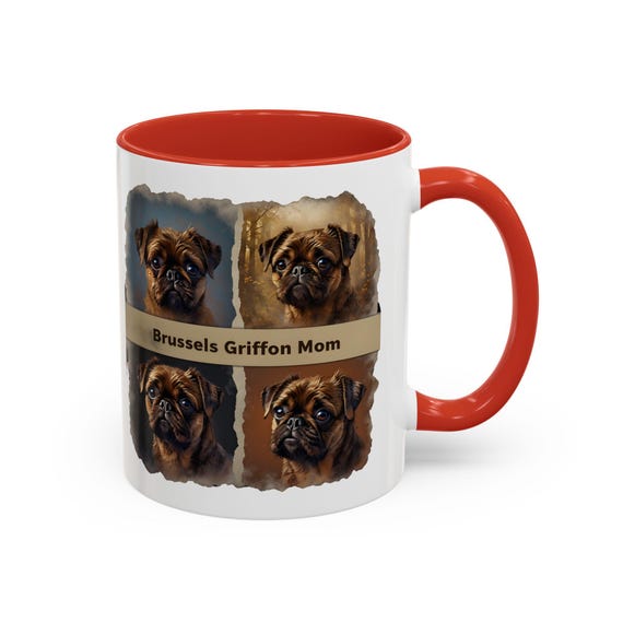 Brussels Griffon Mom Large Coffee cup, Adorable Dog Lover Gift, Cute Dog Breed Mug, Stylish Griffon Coffee Cup, Pet Mom Mug for Hot Drinks