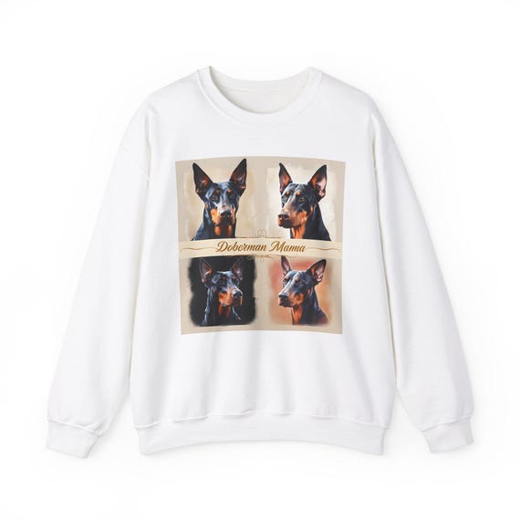 Doberman Mama Sweatshirt - Stylish Cozy Apparel with Elegant Doberman Dog Portraits