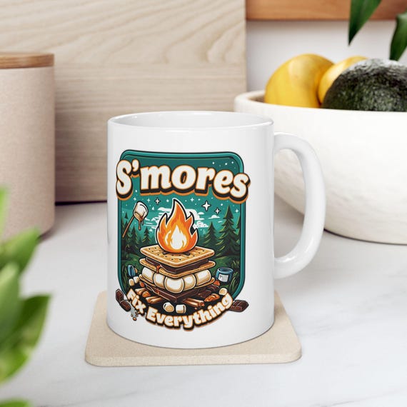 Large Coffee Mug Smores Fix Everything Fun Camping Design Perfect for Outdoor Lovers and Unique Gifts
