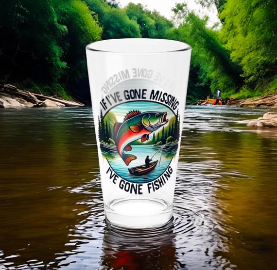 Fishing Glass - 16oz Funny Drinkware, Sarcastic Fisherman Gift & Tumbler, Fish Humor Decor for Fishing Lovers