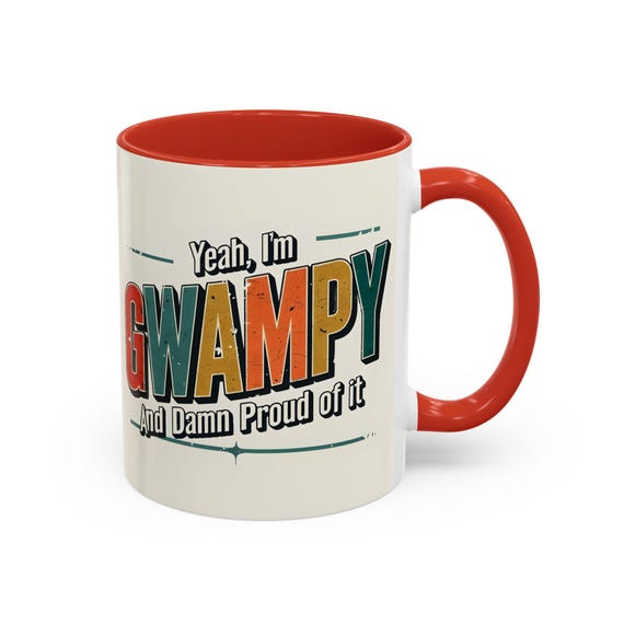 Gwampy Accent coffee Mug - Funny Grandparent Gift, Grandpa Grandma Coffee Cup, Proud Gwampy, 11, 15oz, Humorous Quote