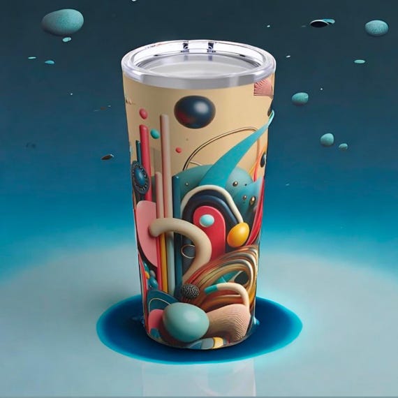 Abstract Art Tumbler 20oz - Modern Geometric Design, Stylish Travel Mug, Unique Gift for Art Lovers & Home Decor