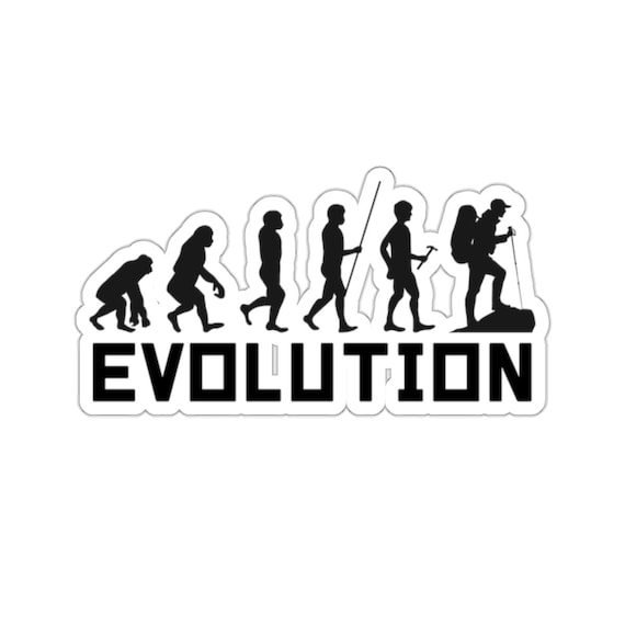 Camping Sticker Evolution of Hiking Vinyl Sticker - Funny and Outdoor-Inspired Design for Adventurers