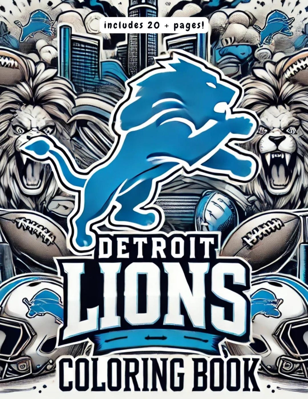 Detroit Lions Coloring Book NFL Football - Etsy
