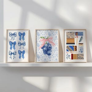 Decoração de parede de arco Chinoiserie, conjunto de 3 peças, arte tríptica sobre a cama, arte de parede estética, decoração feminina, decoração de dormitório universitário, apartamento fofo para meninas