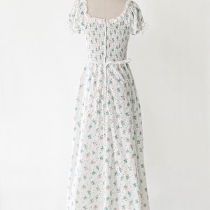 1970s Floral White Cotton Eyelet Vintage Dress 70s 1970S 70S Bohemian Hippie image 9