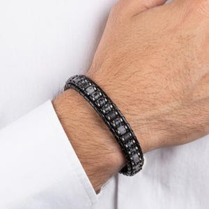 Handgefertigtes Armband aus Obsidian Stein, Heilstein, Magnetverschluss