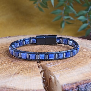 Bracciale in lapislazzuli, bracciale in lapislazzuli naturale, bracciale in lapislazzuli da uomo, bracciale in lapislazzuli da donna, bracciale in lapislazzuli