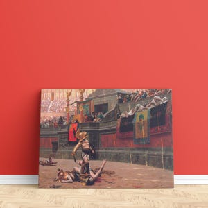 Pollice Verso Art, Gladiator, Huge Canvas Home Decor, Roman Empire, Gladiator Art, Colosseum Wall Art, Ancient Rome, Gladiator Wall Decor,