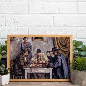 Jugadores de cartas de Paul Cezanne, lienzo de galería, impresión de arte de pared, decoración de pared en lienzo, arte de pared de Paul Cezanne