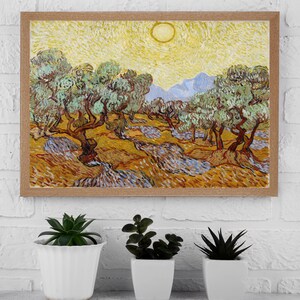 Van Gogh Olive Trees Under the Sun Canvas Wall Art, Van Gogh Paintings, Landscape Art Print, Canvas Painting, Van Gogh Classic