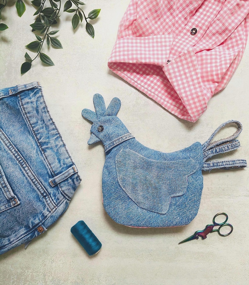 Upcycled Denim Chicken Potholder Sewing Pattern – Farmhouse Kitchen DIY ...