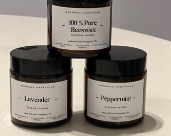 Kaarsen van bijenwas | etherische oliën | 100% puur natuurlijke bijenwas | met de hand gegoten in Tennessee