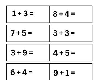 Zusatz Arbeitsblätter, 5 druckbare Bögen für Kindergarten-Klasse 2, Klasse Mathe. Zahlen, die sich zu 20 addieren.