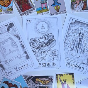 Impresiones artísticas de cartas del tarot de compra múltiple La muerte, El mago, Los amantes