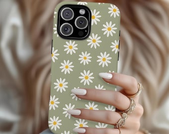 Sage Daisies - Retro Daisy Pattern Phone Case - 3 Options for iPhone, Galaxy, and Pixel