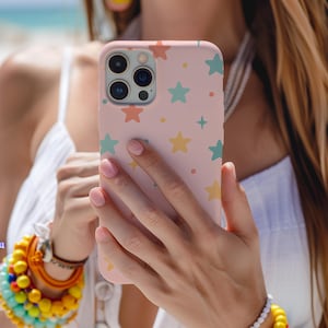Starry Sprinkle - Dreamy Pink Star Pattern Phone Case - 3 Options for iPhone, Galaxy, and Pixel
