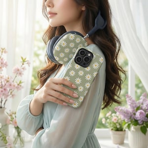 Sage Daisies - Retro Daisy Pattern Phone Case - 3 Options for iPhone, Galaxy, and Pixel