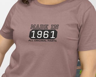 T-shirt gemaakt in 1961, cadeau 64e verjaardag, alle originele onderdelen