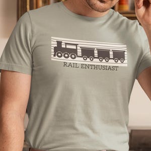 Rail Enthusiast Railroad Lover Tee - Short Sleeve for Train Enthusiasts | Gift for Birthdays, Train Shows, and Holidays, Vintage
