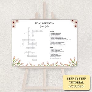 Custom Wedding Crossword Puzzle Template Sip and Solve Custom Crossword Wedding Guest Game Personalized Large Puzzle Bridal Shower Crossword