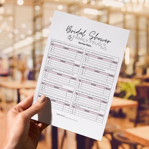Bridal Shower Family Feud Game Printable Bachelorette Games Minimalist Bridal Shower Games Template Fun Shower Activity Wedding Shower Games