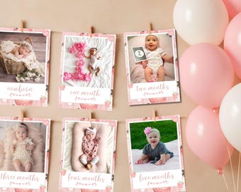 Berry First Birthday Photo Banner Berry 1st Birthday Monthly Baby Milestone Cards with Photo Strawberry Monthly Photo Banner Sign Sweet One