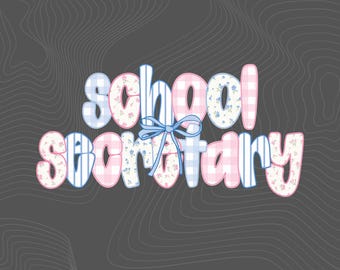Skolsekreterarskjorta PNG, sekreterarpersonaldesign, digital nedladdning för skolstart