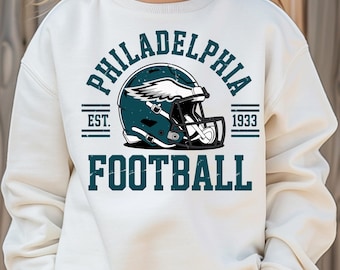 Philadelphia Football PNG, casco da football vintage, design del football di Filadelfia (download digitale)